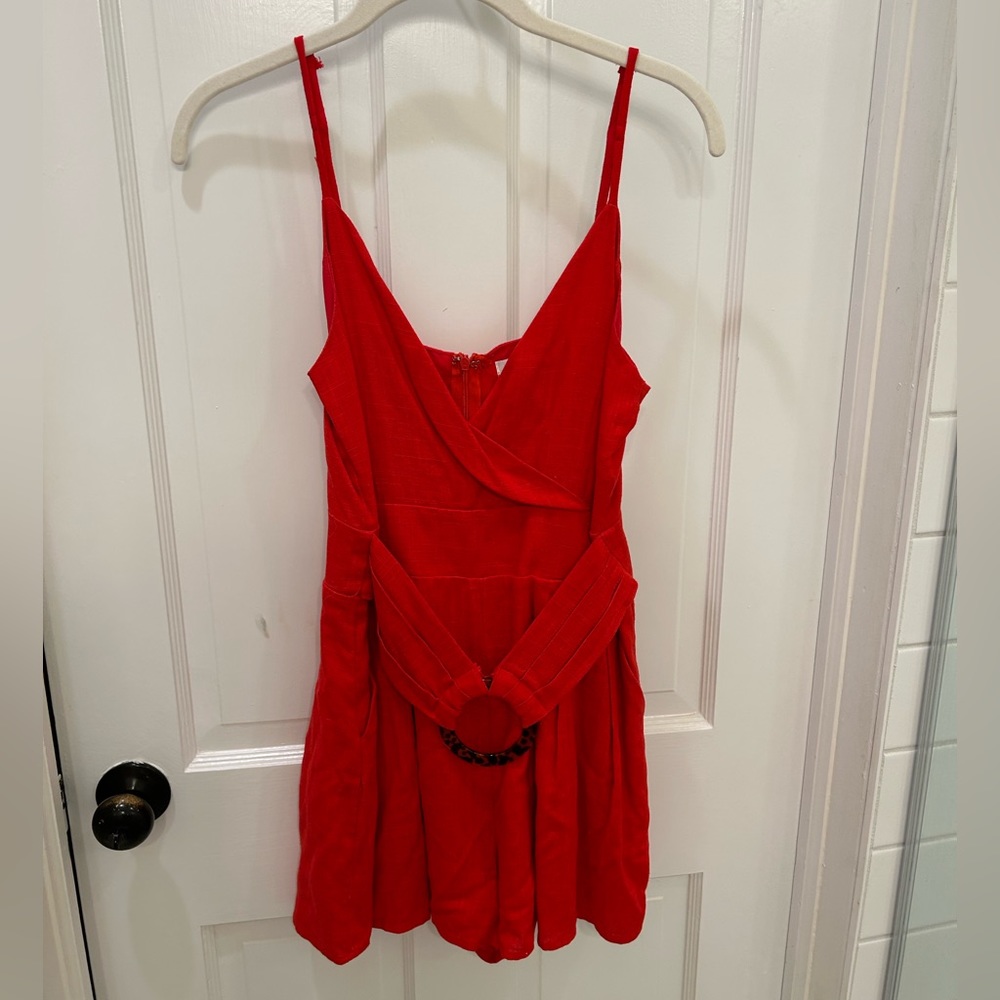 Vestique Red Romper with Belt